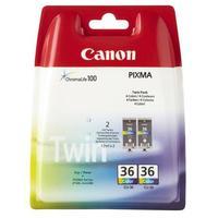 canon cli 36 colour original ink cartridge twin pack