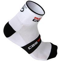 castelli rosso corsa 6 socks white sm