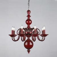 CB05519/8 CAR Crystal Bohemian 8 Lt Red Glass Chandelier