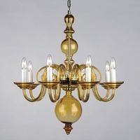 CB05519/8 AMB Crystal Bohemian 8 Lt Amber Glass Chandelier