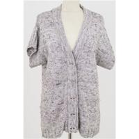 cc petite size l grey short sleeved cardigan