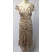 cc petite size 12 pinkcream silk fully lined patterned dress cc size 1 ...