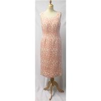 CC Size 10 Cream & Apricot Sleeveless Dress CC - Size: 10 - Cream / ivory - Calf length