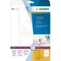 CD labels Herma CD-ETIKETTEN 50 STÜCK 5079 Inkjet, Laser Label diameter 116 mm 50 pc(s) White