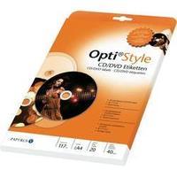 CD labels Papyrus Opti Style CD-Etiketten XXL 8081989 Inkjet, Laser Label diameter 117 mm 40 pc(s) White