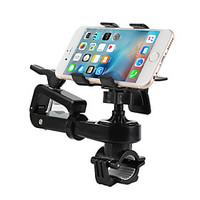 Cellphone Bike Holder Stand Mount 360° Rotation 2in1 Bicycle Flashlight Motorcycle Outdoor Handlebar Adjustable Stand