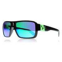 Cebe Lam Sunglasses Shiny Black Green CBLAM1