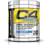 cellucor c4 mass pre workout powder muscle builder icy blue razz 30 se ...