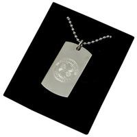Celtic F.c. Engraved Crest Dog Tag & Chain