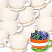 Ceramic Cup & Saucer Planters Bulk Pack (Pack of 30)