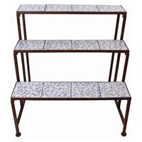 ceramic etagere in blue and white