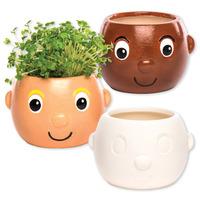 ceramic head plant pots box of 16