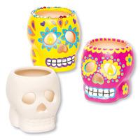 ceramic skull tealight holders box of 4