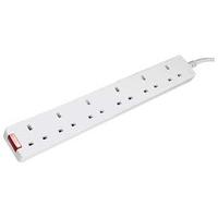 ced extension lead 6way white 2m lead