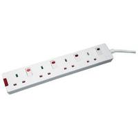 ced extension lead 4 way individual switches white