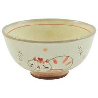 Ceramic Cat Rice Bowl - Pink, Cat Pattern
