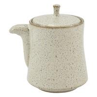 Ceramic Soy Sauce Dispenser - White, Mottled Pattern