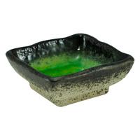 ceramic soy sauce dish forest green