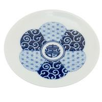 ceramic small serving plate blue traditional japanese pattern