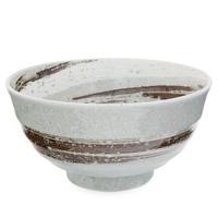 ceramic noodle bowl grey brown swirl pattern