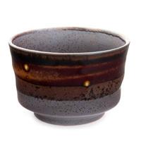 Ceramic Sake Cup - Brown And Black, Spotted Pattern