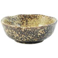Ceramic Soy Sauce Dish - Brown And Green, Mottled Pattern