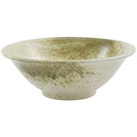 Ceramic Noodle Bowl - Ivory And Brown, Speckled Pattern