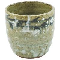 Ceramic Shochu Cup - Grey, Brush-Stroke Pattern