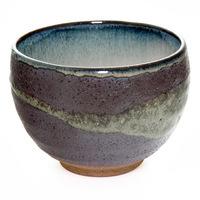 Ceramic Teacup - Purple, Brushstroke Pattern