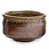 Ceramic Matcha Bowl - Brown And Green, Mottled Pattern