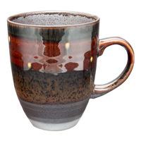 ceramic mug brown and black spotted pattern