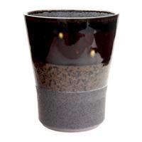 Ceramic Teacup - Brown And Black, Spotted Pattern