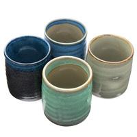 Ceramic Teacup Set - Blues and Greens