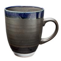 Ceramic Mug - Black, Brown And Blue Border Pattern