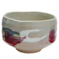 Ceramic Matcha Bowl - Brown, Coloured Brushstroke Pattern