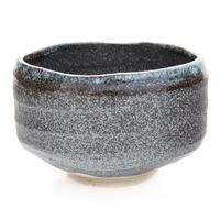 Ceramic Matcha Bowl - Grey, Mottled Pattern