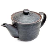 Ceramic Teapot - Brown, Ridged Effect