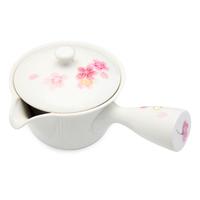 Ceramic Teapot - White, Pink Cherry Blossom Pattern