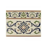 cenefa blue flower tiles 200x150x65mm