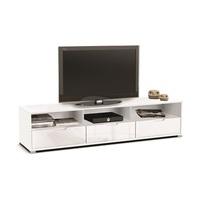 Celeste TV Stand In White High Gloss Fronts With 3 Drawers