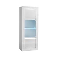 Celtic Glass Display Cabinet In White High Gloss And LED