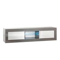 Celtic TV Stand Large In Grey And White Gloss With LED Lighting