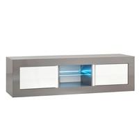 Celtic TV Stand Medium In Grey And White High Gloss With LED