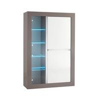 Celtic Display Cabinet Wide In Grey And White Gloss And LED