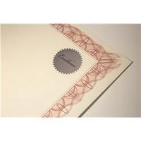 Certificate Papers (A4) with Foil Seals 90gsm Red Wave Pack of 30