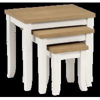 cedar falls 3 piece nest of tables white and oak