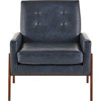 Cecil Armchair, Oxford Blue Premium Leather