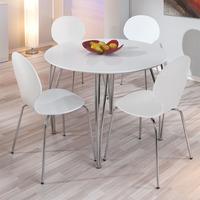 cellini gloss white dining table and 4 optional formici chairs