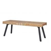 Centro Wooden Dining Bench In Natural With Dark Legs