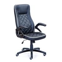 Celtic Home Office Chair In Black Faux Leather With Castors